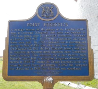 Point Frederick Marker, English side image. Click for full size.