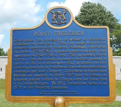 Point Frederick Marker, French side image. Click for full size.