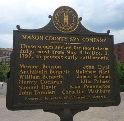 Mason County Spy Company Marker (Side 2) image. Click for full size.