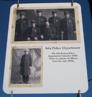 Iola Police Department Marker. Click for full size. Iola Police Department Marker image. Click for full size.
