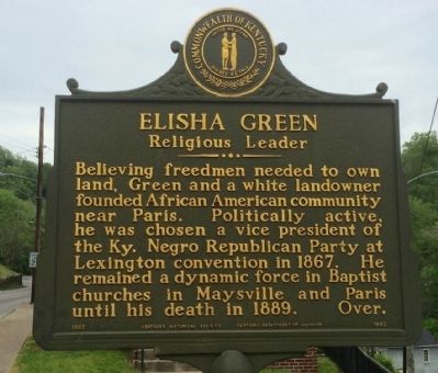 Elisha Green - Religious Leader Marker (Side 2) image. Click for full size.