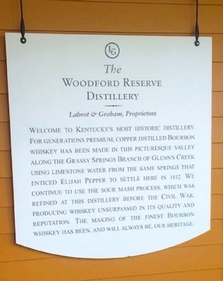 The Woodford Reserve Distillery short history. image. Click for full size.