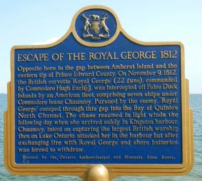 Escape of the Royal George 1812 Marker. Click for full size. Escape of the Royal George 1812 Marker image. Click for full size.