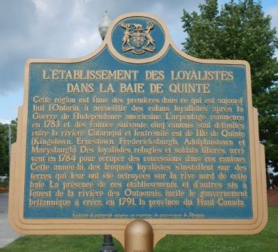 LEtablissement des Loyalistes dans la Baie d Quinte Marker image. Click for full size.