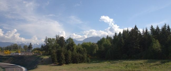 View from the Marker – Mount Olympus is Hidden by Trees image. Click for full size.