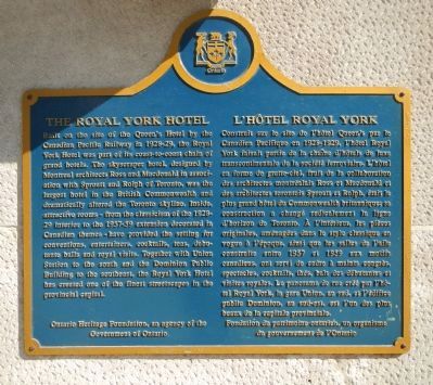 The Royal York Hotel Marker image. Click for full size.