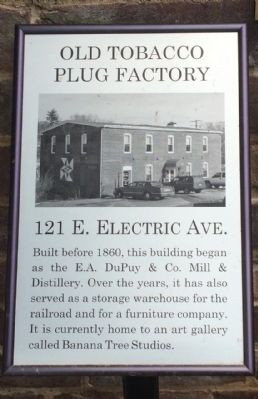 Old Tobacco Plug Factory Marker image. Click for full size.