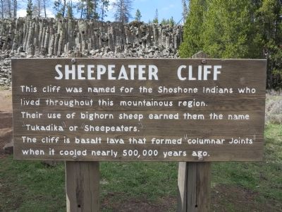 Sheepeater Cliff Marker image. Click for full size.