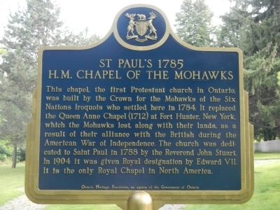 St. Paul�s 1785, H.M. Chapel of the Mohawks Marker image. Click for full size.