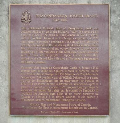 Thayendanega (Joseph Brant) Marker. Click for full size. Thayendanega (Joseph Brant) Marker image. Click for full size.