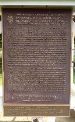 Her Majesty’s Chapel of the Mohawks Marker. Click for full size. Her Majesty’s Chapel of the Mohawks Marker image. Click for full size.