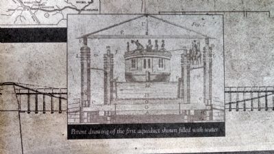 Patent drawing of the first aqueduct shown filled with water image. Click for full size.
