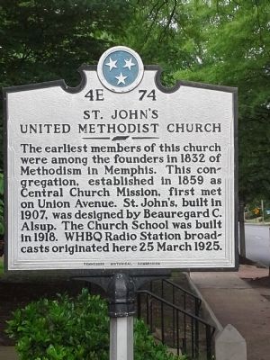 St. John's United Methodist Church Marker. Click for full size. St. John's United Methodist Church Marker image. Click for full size.