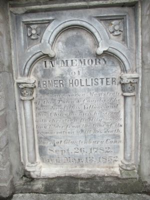 In Memory of Abner Hollister Marker. Click for full size. In Memory of Abner Hollister Marker image. Click for full size.