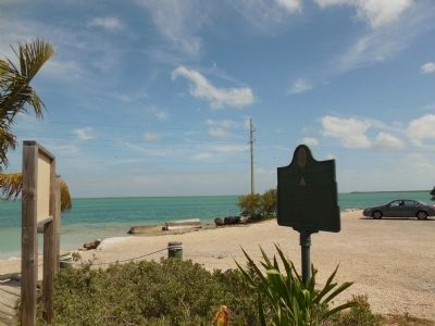 Marker is at a boat launch on the bayside of Overseas Highway. image. Click for full size.