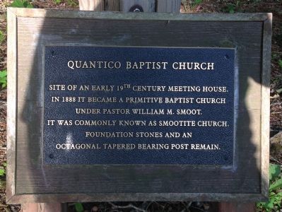 Quantico Baptist Church Marker image. Click for full size.