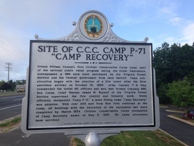 Site of C.C.C. Camp P-71, “Camp Recovery” Marker image. Click for full size.