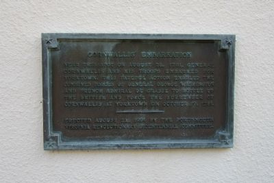 Cornwallis' Embarkation Marker image. Click for full size.