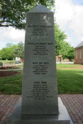 York County War Monument Marker (east face) image. Click for full size.