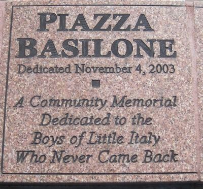 Piazza Basilone dedication marker image. Click for full size.