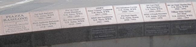 On the wall are listed other Italian Americans who gave their life in World War II.. Click for full size. On the wall are listed other Italian Americans who gave their life in World War II. image. Click for full size.