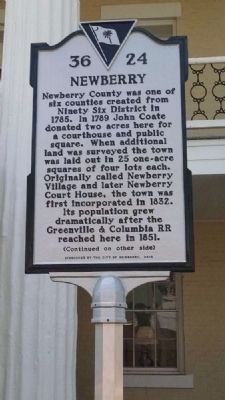 Newberry Marker<br>Front image. Click for full size.
