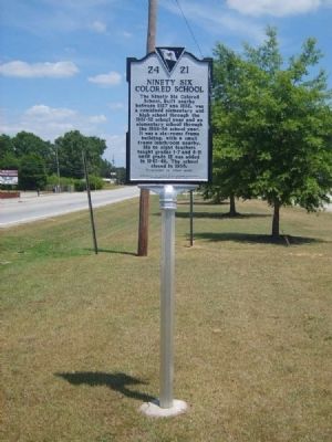Ninety Six Colored School Marker<br>Front image. Click for full size.