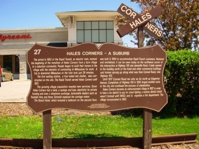Hales Corners – A Suburb Marker image. Click for full size.