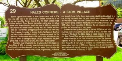 Hales Corners – A Farm Village Marker image. Click for full size.