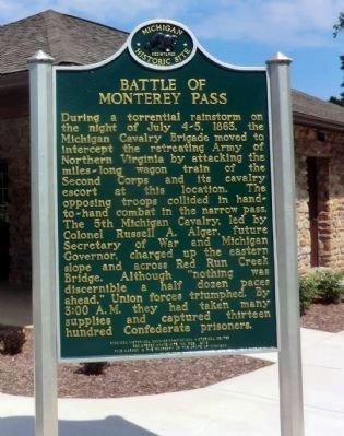 Battle of Monterey Pass Marker. Click for full size. Battle of Monterey Pass Marker image. Click for full size.