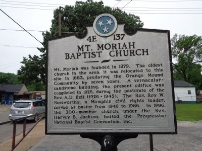 Mt. Moriah Baptist Church Marker. Click for full size. Mt. Moriah Baptist Church Marker image. Click for full size.