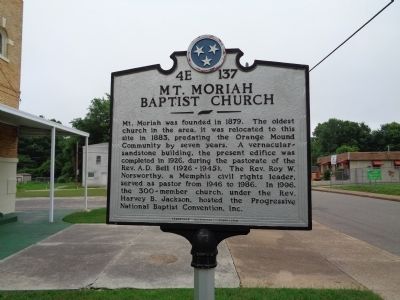 Mt. Moriah Baptist Church Marker. Click for full size. Mt. Moriah Baptist Church Marker image. Click for full size.