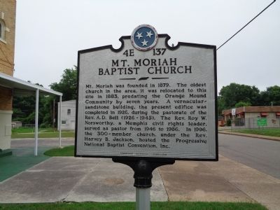 Mt. Moriah Baptist Church Marker image. Click for full size.