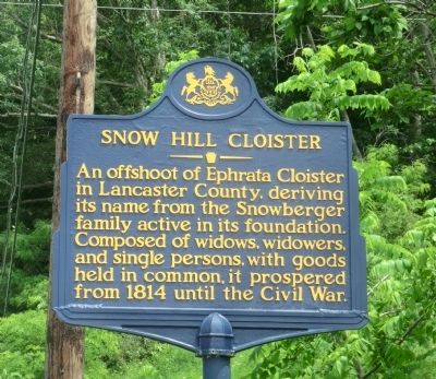 Snow Hill Cloister Marker. Click for full size. Snow Hill Cloister Marker image. Click for full size.