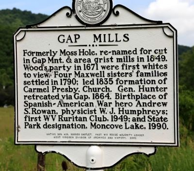 Gap Mills Face of Marker image. Click for full size.