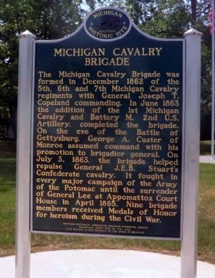 Michigan Cavalry Brigade Marker image. Click for full size.