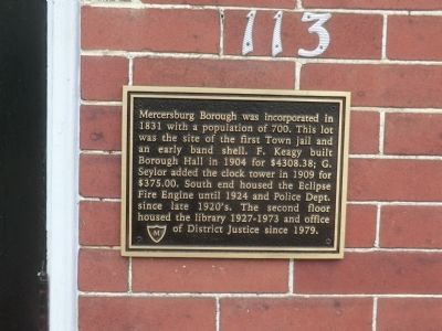 Mercersburg Borough Marker. Click for full size. Mercersburg Borough Marker image. Click for full size.