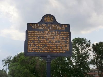 Scotland School for Veterans' Children Marker. Click for full size. Scotland School for Veterans' Children Marker image. Click for full size.
