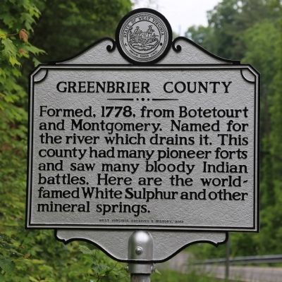 Greenbrier County Face of Marker image. Click for full size.