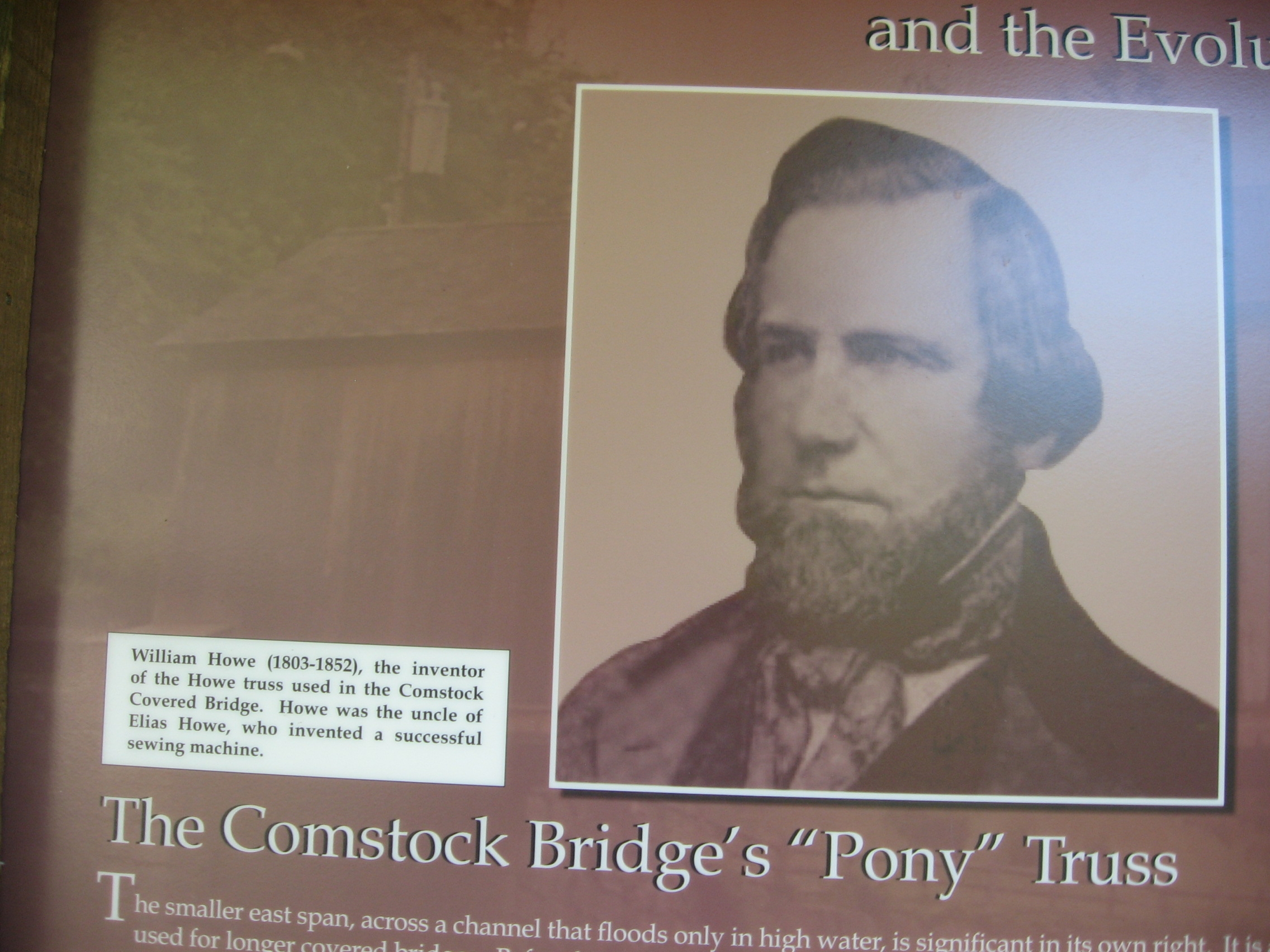 Photo Comstock Covered Bridge Marker