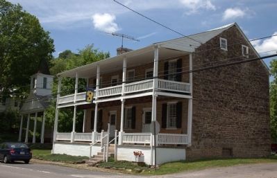 Stone Store Building (1820) hides the adjacent Stone Church (c. 1836) image. Click for full size.