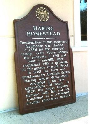 Haring Homestead Marker. Click for full size. Haring Homestead Marker image. Click for full size.