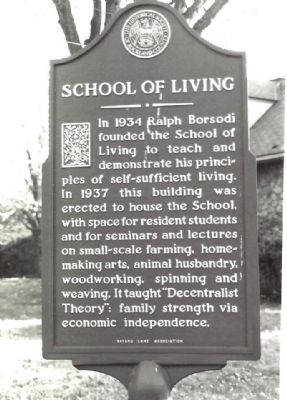 School of Living Marker. Click for full size. School of Living Marker image. Click for full size.
