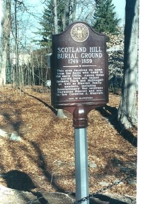 Scotland Hill Burial Ground 1749-1859 Marker. Click for full size. Scotland Hill Burial Ground 1749-1859 Marker image. Click for full size.