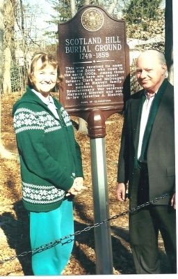 Scotland Hill Burial Ground 1749-1859 Marker with Francis and Ralph Blasnett. Click for full size. Scotland Hill Burial Ground 1749-1859 Marker with Francis and Ralph Blasnett image. Click for full size.