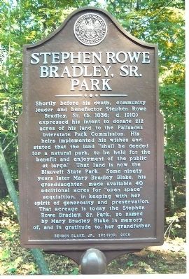 Stephen Rowe Bradley Sr. Park Marker image. Click for full size.