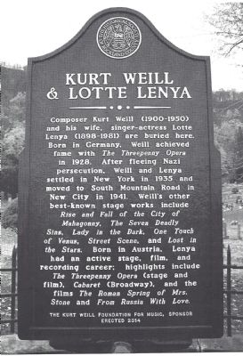 Kurt Weill and Lotte Lenya Marker image. Click for full size.