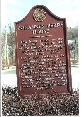 Johannes Perry House Marker. Click for full size. Johannes Perry House Marker image. Click for full size.