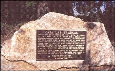 Original Casa Las Trancas rock and plaque image. Click for full size.