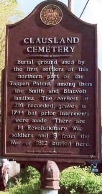 Clausland Cemetery Marker. Click for full size. Clausland Cemetery Marker image. Click for full size.